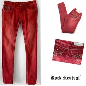 Rock Revival Jeans - ROCK REVIVAL ASHLEY SKINNY RED JEANS SZ 27. Rock Revival Jeans - ROCK REVIVAL ASHLEY SKINNY RED JEANS SZ 27.
